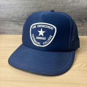 Vintage‎ Hibbing Hat Cap Snapback Blue Trucker College Law Enforcement Minnesota